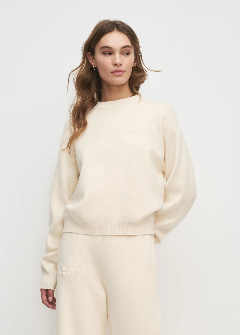Favorite Daughter - Do Not Use Fatigue Sisters Sweatshirt - Cream