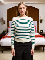 Lingua Franca - Stripe Crewneck - Hunter Stripe