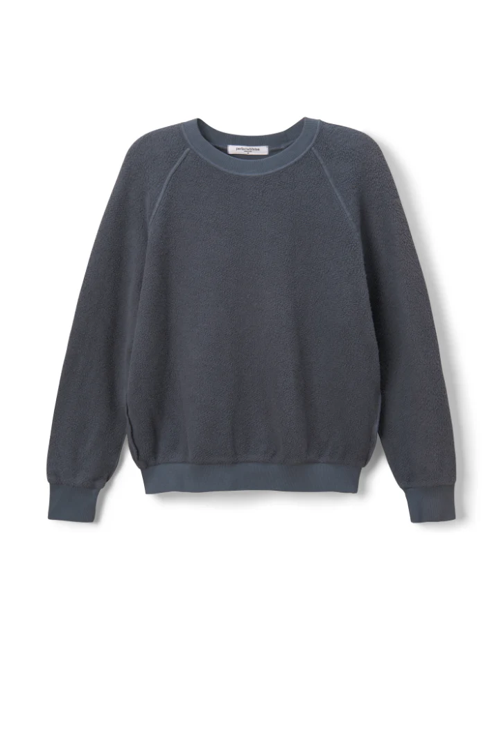 PerfectWhiteTee - Ziggy Reverse Fleece Crew Sweatshirt - Night