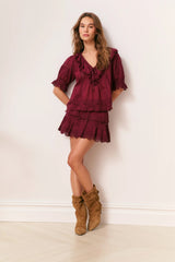 LoveShackFancy - Romilly Blouse - Spiced Berry