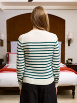 Lingua Franca - Stripe Crewneck - Hunter Stripe