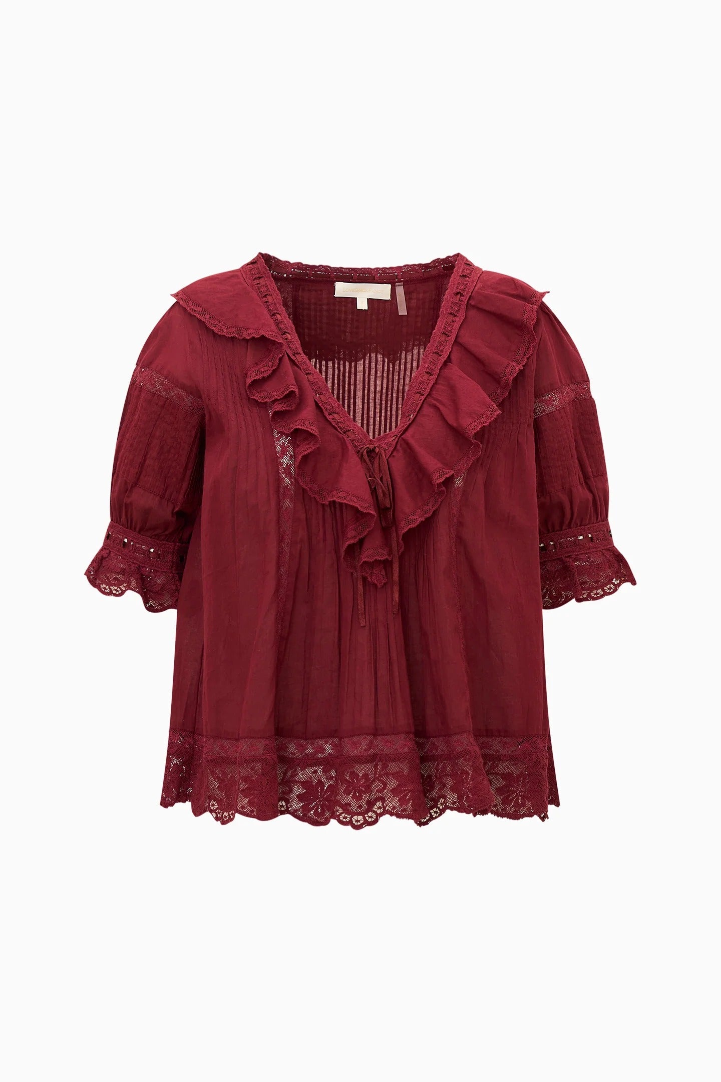 LoveShackFancy - Romilly Blouse - Spiced Berry