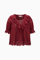 LoveShackFancy - Romilly Blouse - Spiced Berry