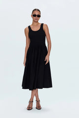 Pistola - Alessia Smocked Drop Waist Dress - Noir