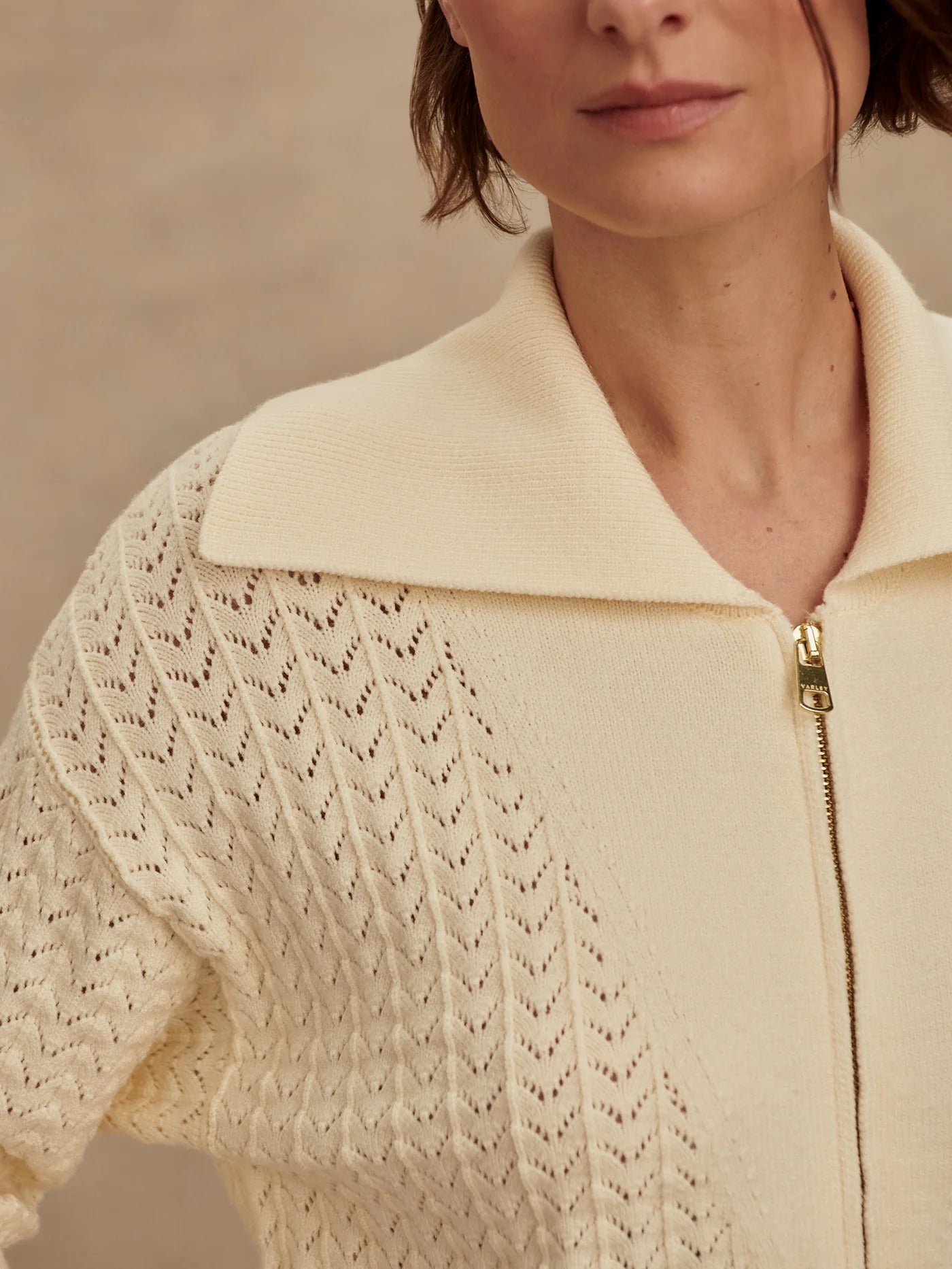 Varley - Arney Half-Zip Knit Polo - Egret