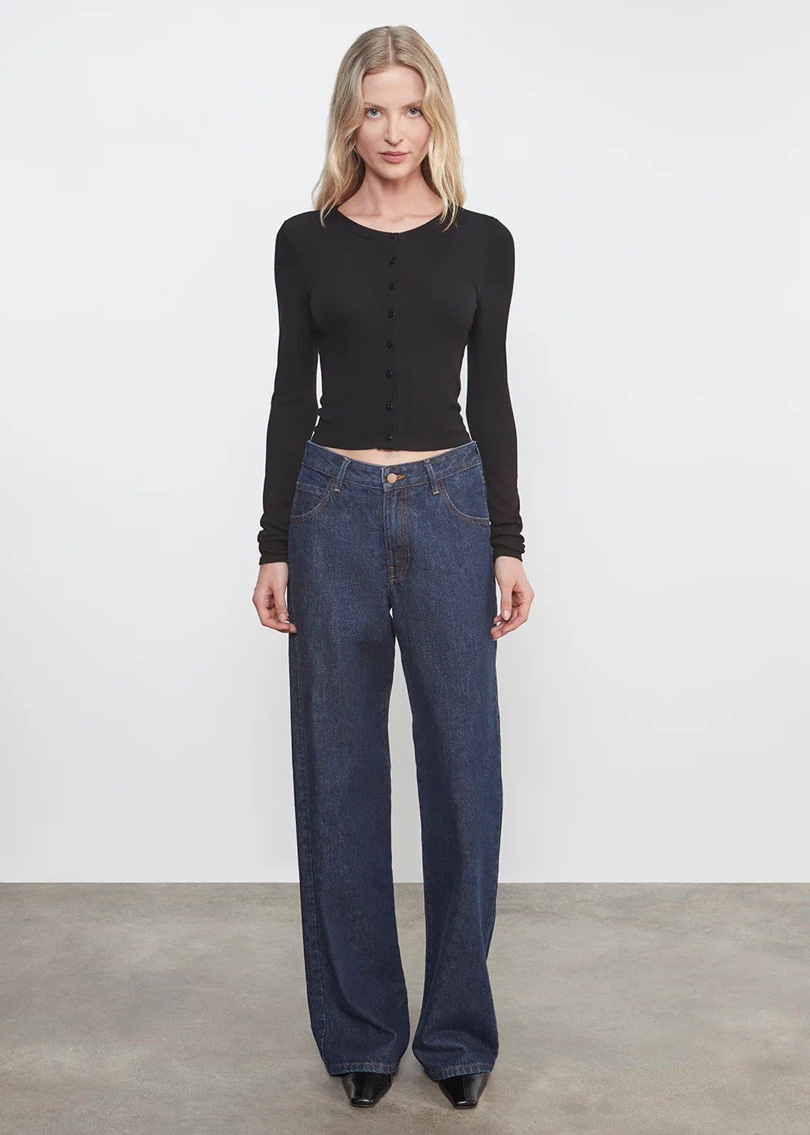 Enza Costa - Silk Rib Essential Cardigan - Black