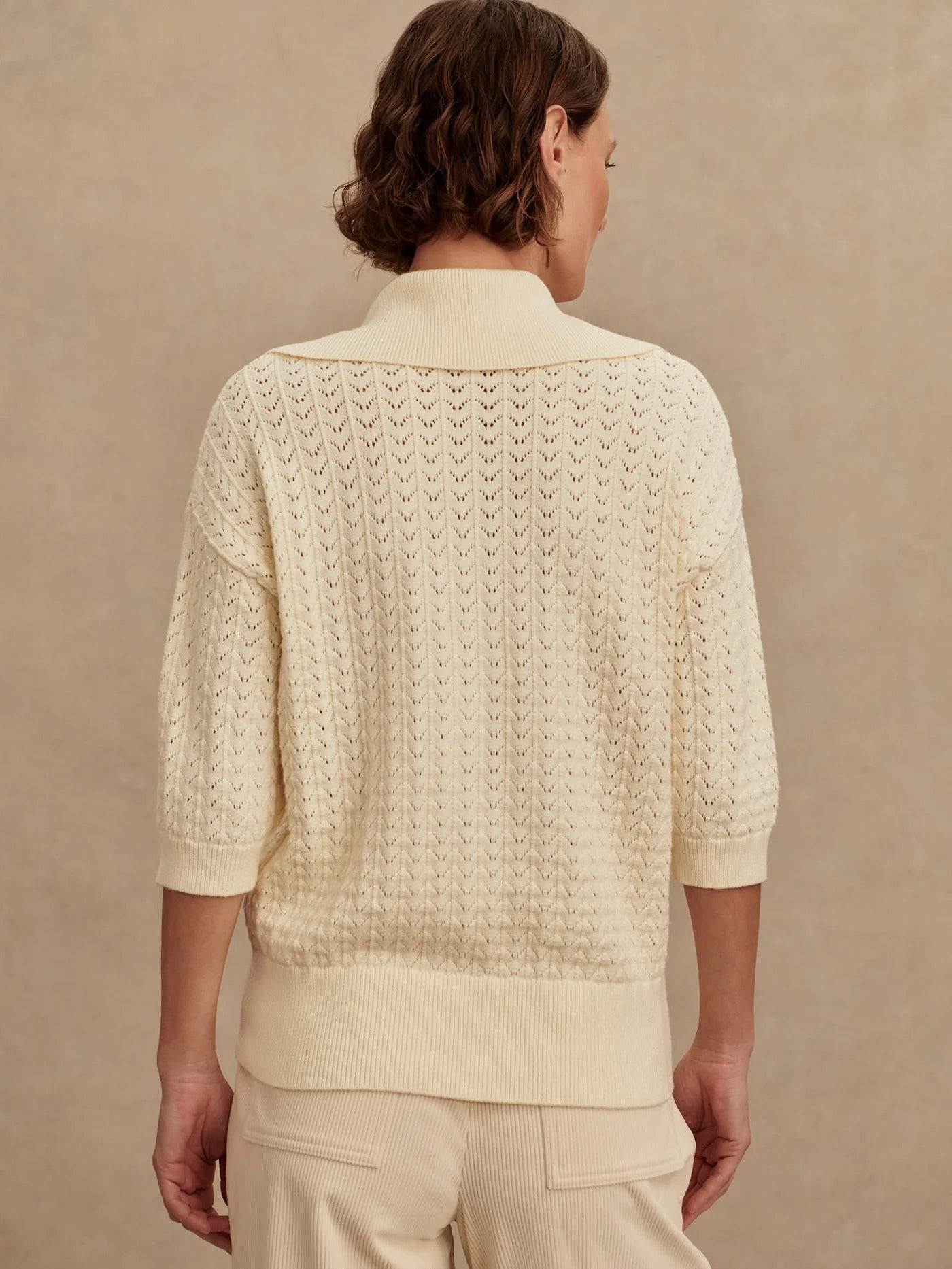 Varley - Arney Half-Zip Knit Polo - Egret