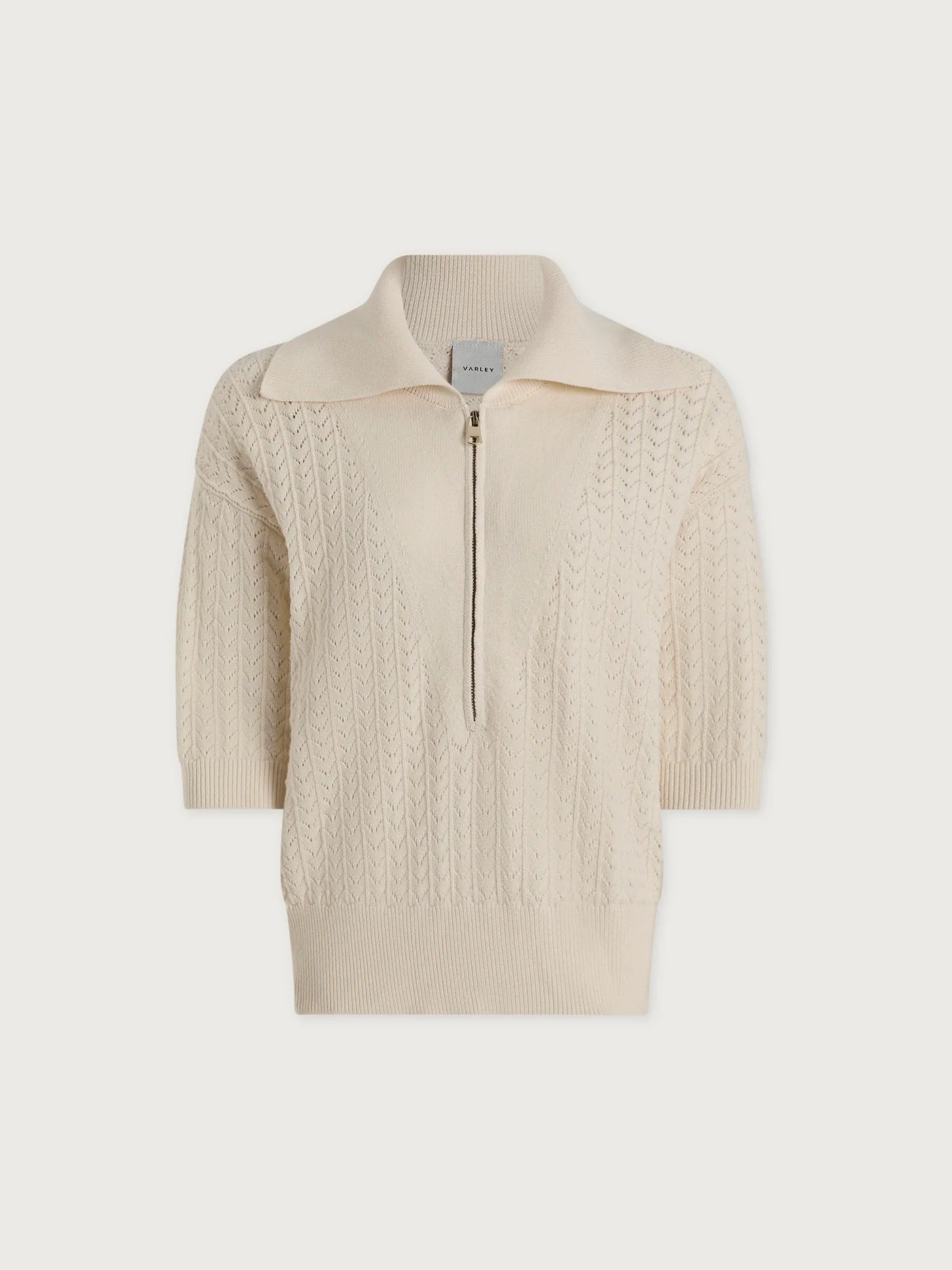 Varley - Arney Half-Zip Knit Polo - Egret