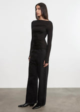 Enza Costa - Fluid Jersey Draped Boatneck - Black