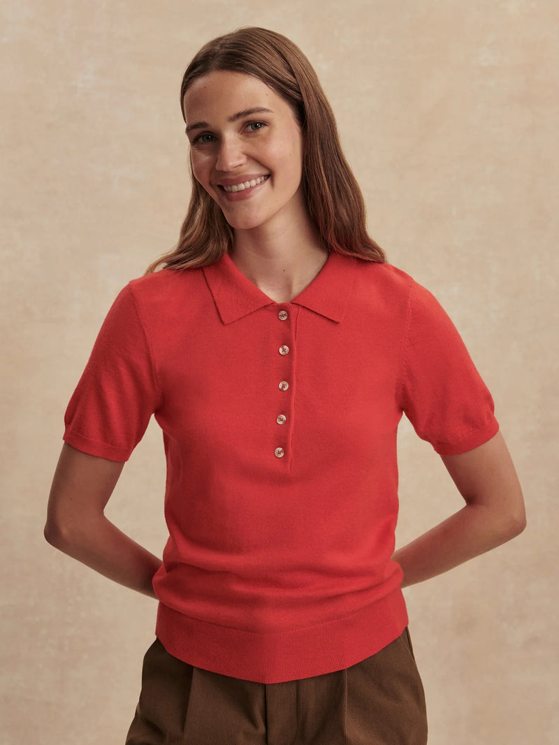 Varley - Toni Fine Knit Polo - Poinsettia