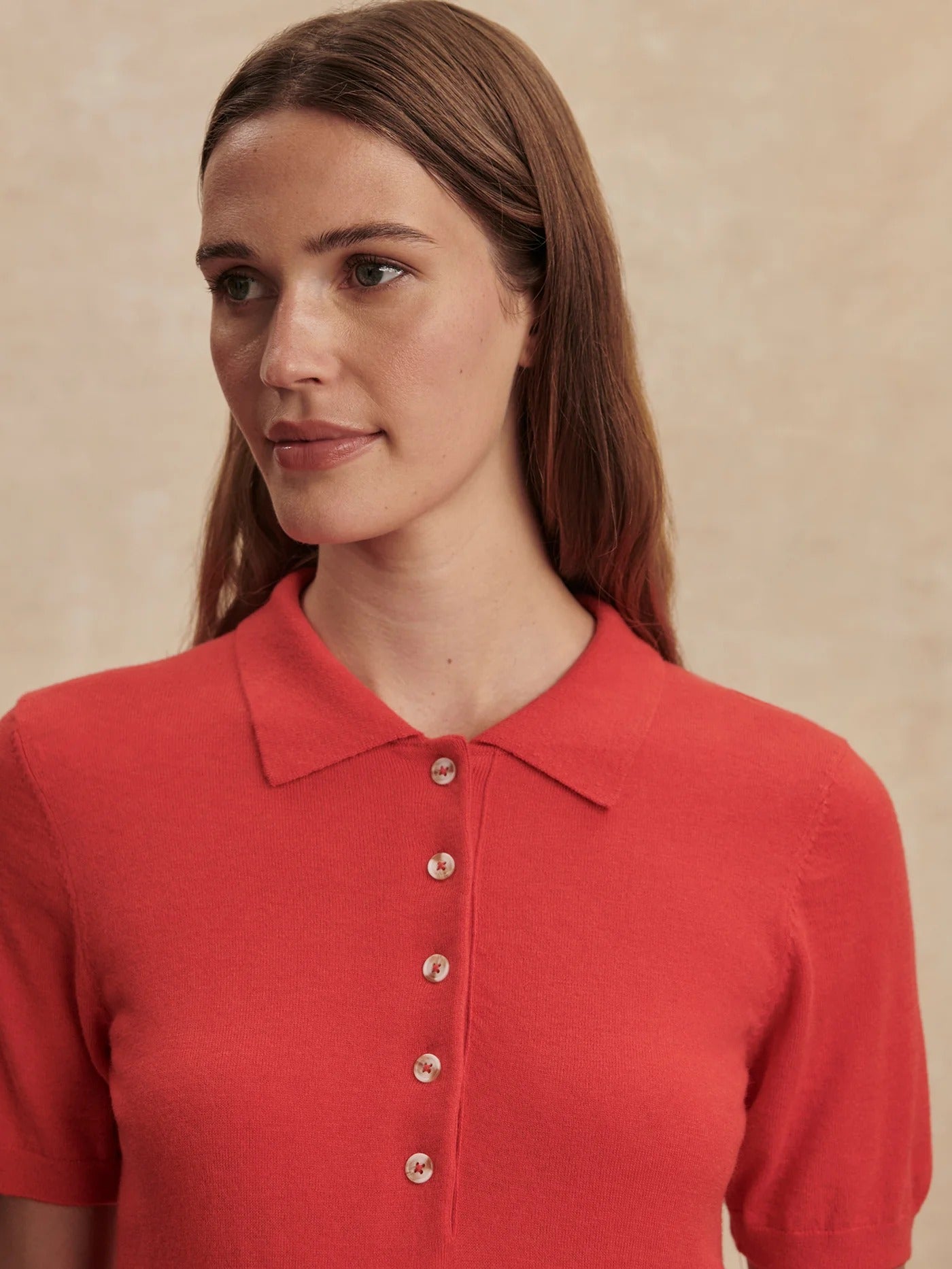 Varley - Toni Fine Knit Polo - Poinsettia