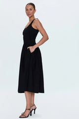 Pistola - Alessia Smocked Drop Waist Dress - Noir
