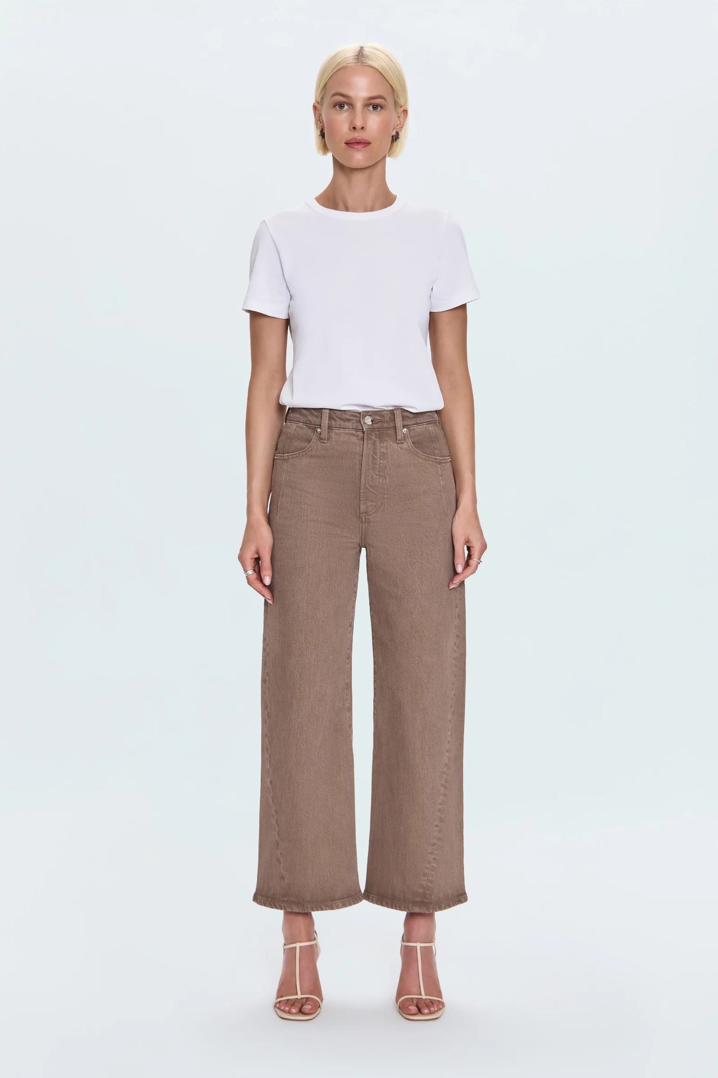 Pistola - Kyra Ankle High Rise Bowed Wide Leg - Tannin
