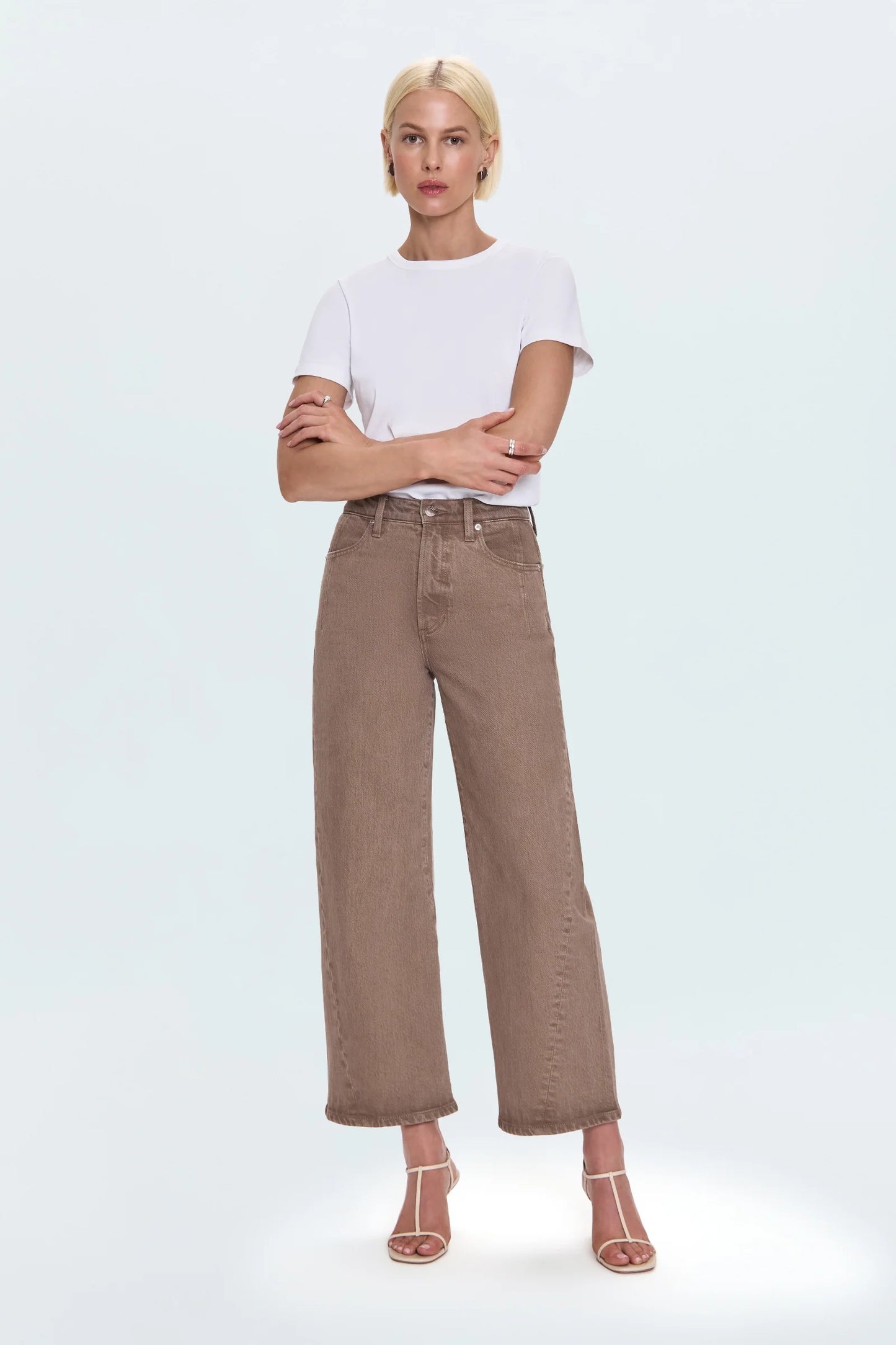 Pistola - Kyra Ankle High Rise Bowed Wide Leg - Tannin