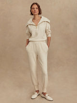Varley - The Slim Cuff Pant 25 - Ivory Marl Fleck