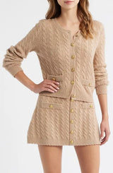 LoveShackFancy - Eugenie Cardigan - Camel Melange