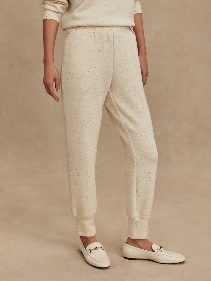 Varley - The Slim Cuff Pant 25 - Ivory Marl Fleck