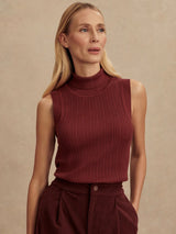 Varley - Anastasia Rib Knit Tank - New Maroon