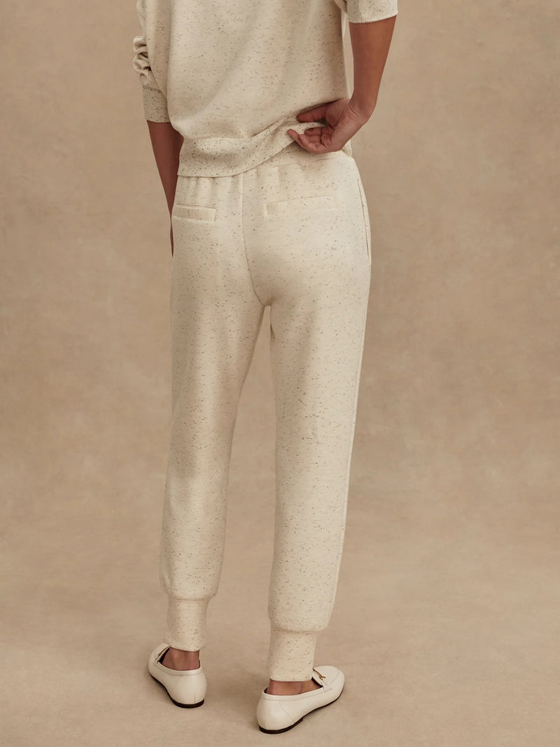 Varley - The Slim Cuff Pant 25 - Ivory Marl Fleck