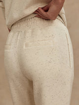 Varley - The Slim Cuff Pant 25 - Ivory Marl Fleck