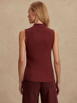 Varley - Anastasia Rib Knit Tank - New Maroon