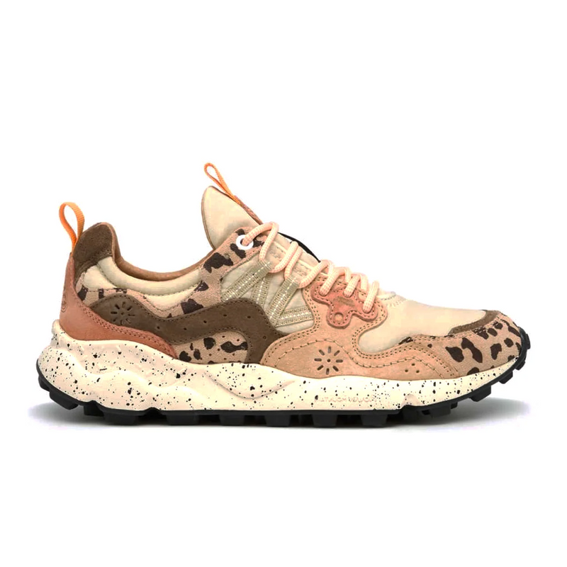 Flower Mountain - Yamano 3 Sneakers - Uni Suede/Print/Nylon Beige-Milk-Light Brown