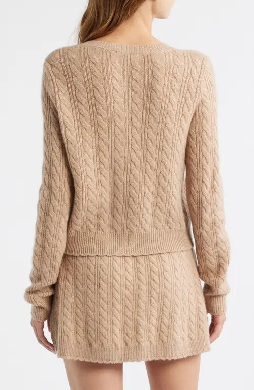 LoveShackFancy - Eugenie Cardigan - Camel Melange