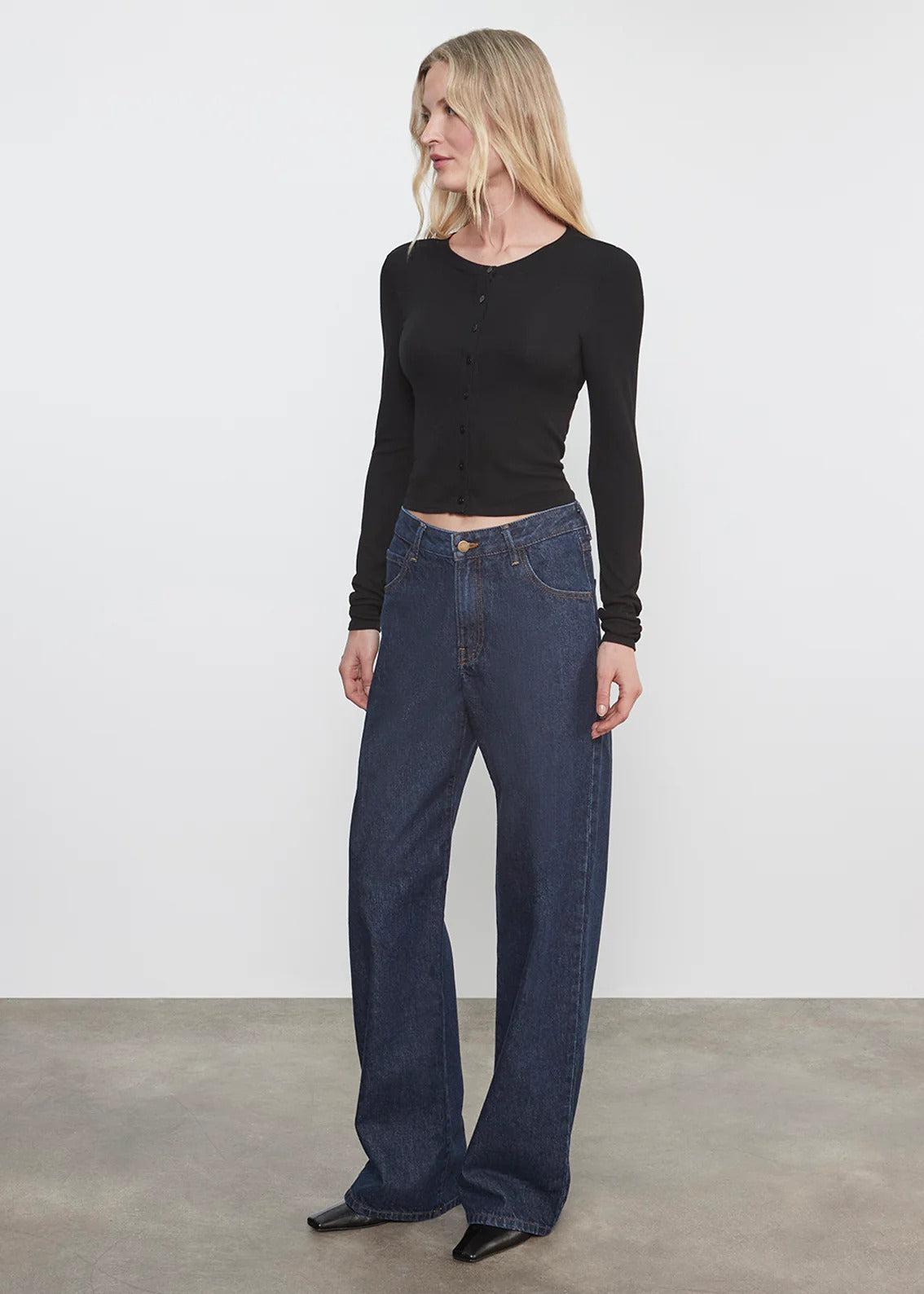 Enza Costa - Silk Rib Essential Cardigan - Black