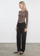 Enza Costa - Silk Rib Essential Cardigan - Mushroom