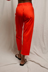 PerfectWhiteTee - Jamaica Beach Fleece Straight Leg Sweatpants - Tomato