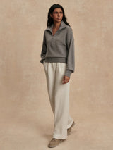 Varley - Darla Half Zip Knit - Silver Filigree Melange