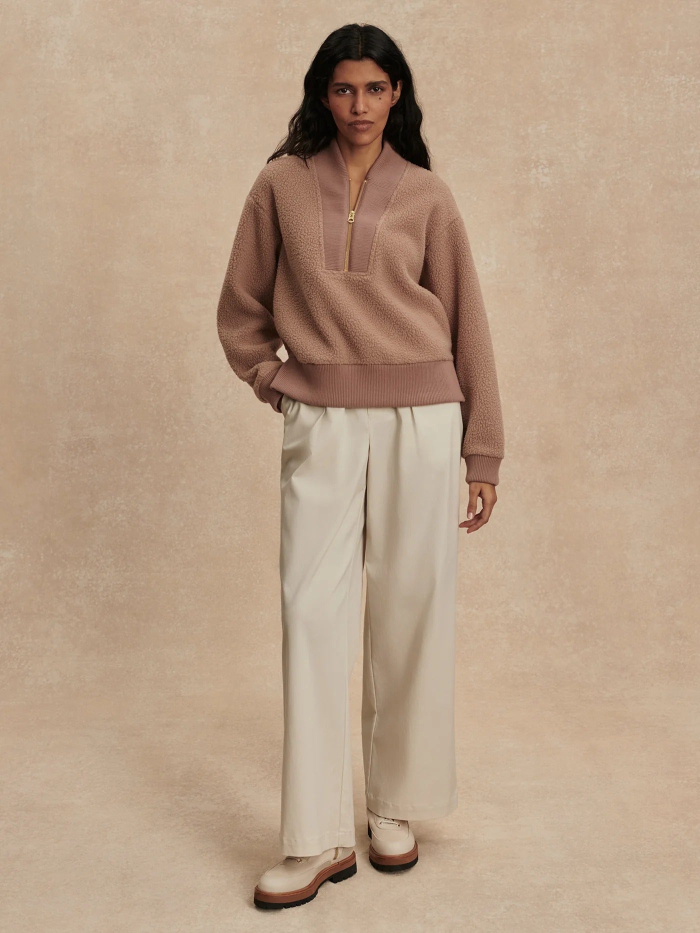 Varely - Mumford Half-Zip Sweat - Ginger Snap