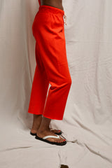 PerfectWhiteTee - Jamaica Beach Fleece Straight Leg Sweatpants - Tomato