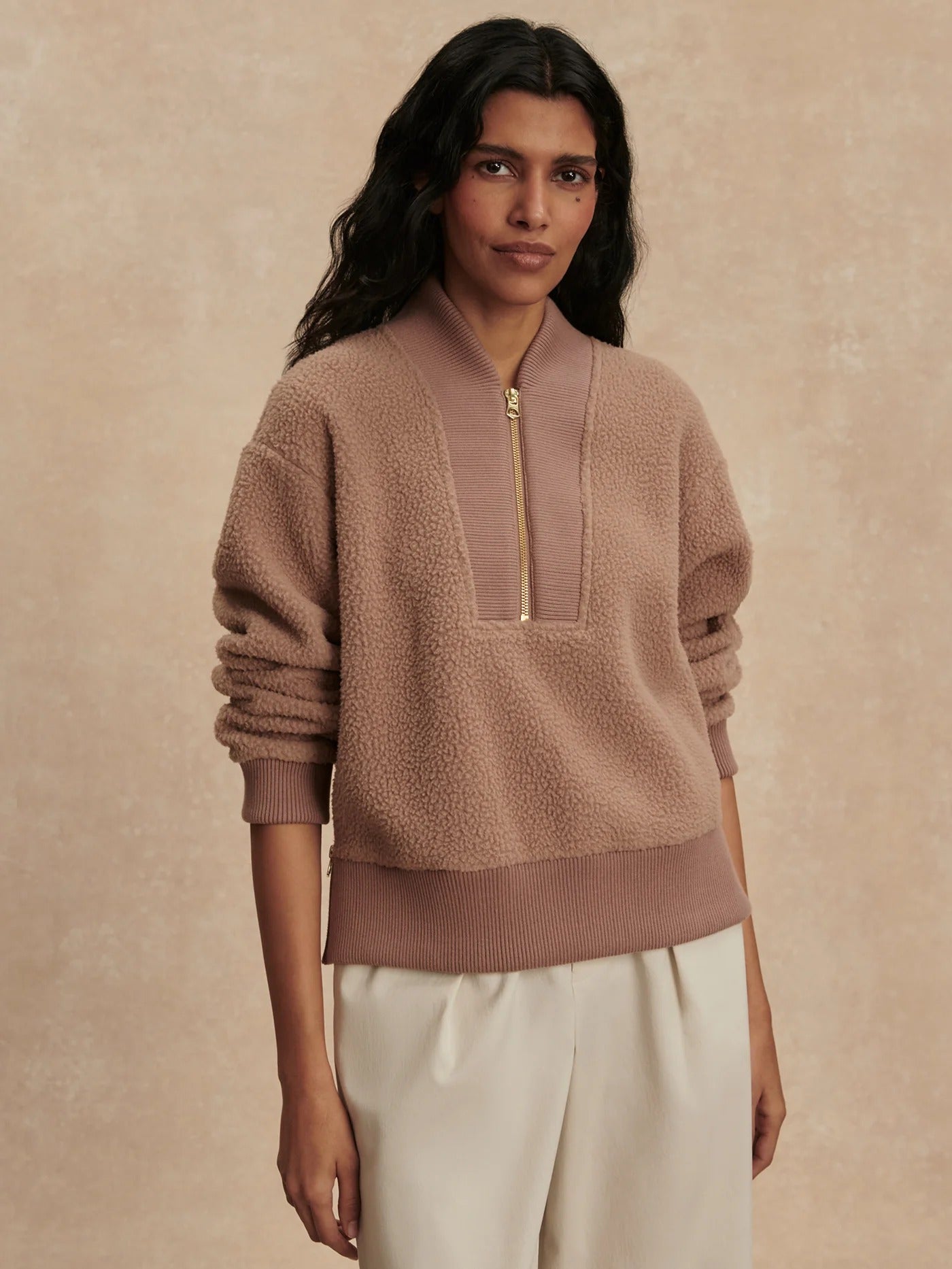Varely - Mumford Half-Zip Sweat - Ginger Snap