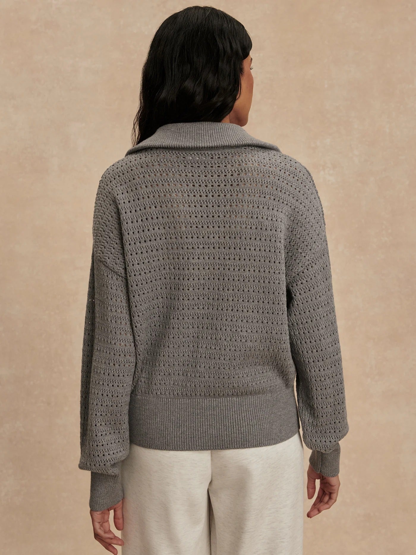 Varley - Darla Half Zip Knit - Silver Filigree Melange