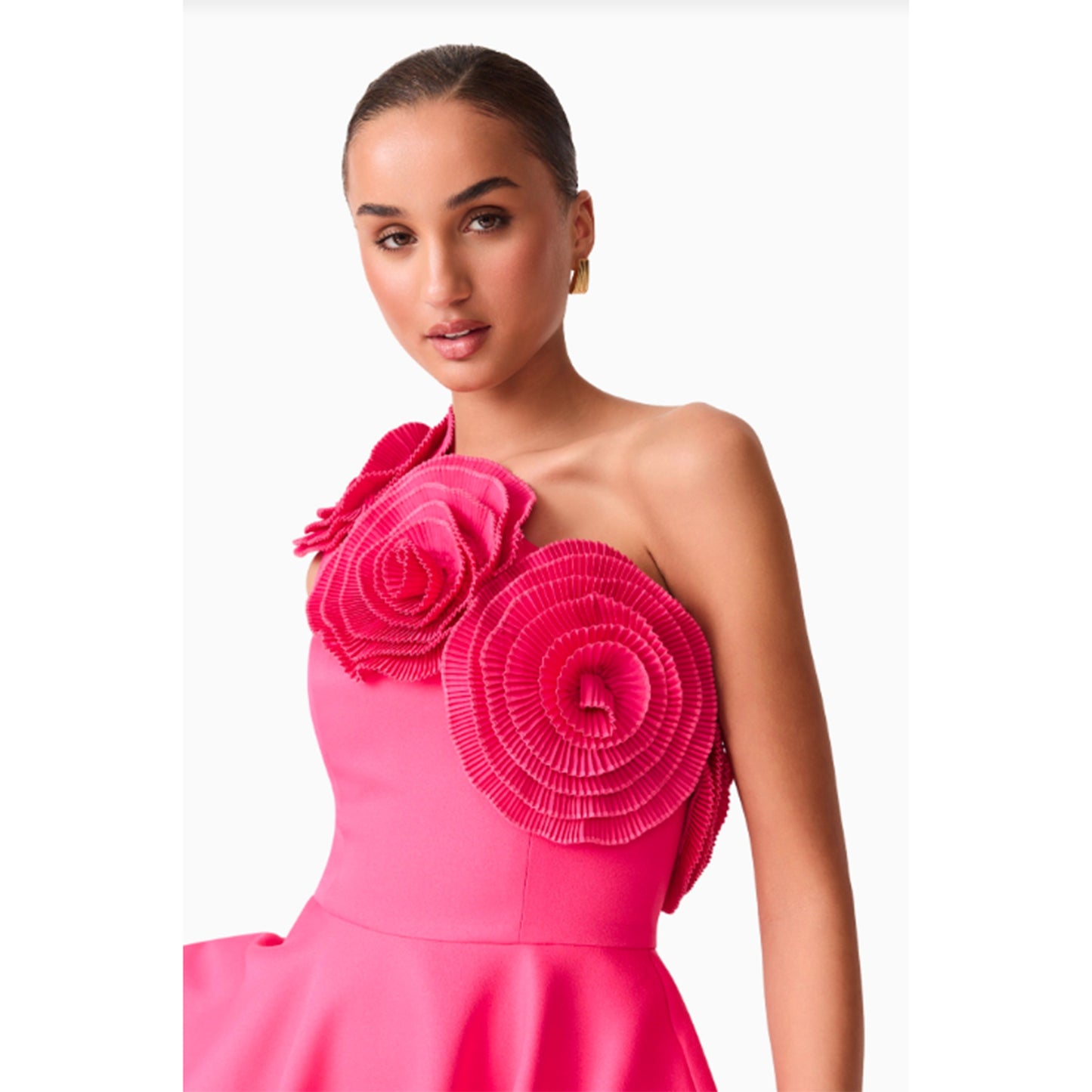 Elliatt - Noralyn One-Shoulder Mini Dress - Hot Pink