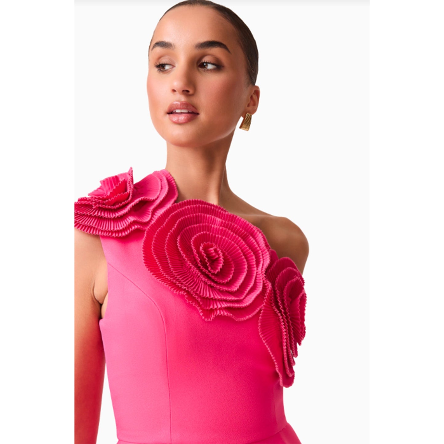 Elliatt - Noralyn One-Shoulder Mini Dress - Hot Pink