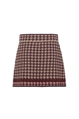 Cara Cara - Lynne Mini Skirt - Houndstooth Multi Taupe
