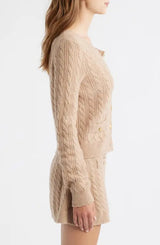 LoveShackFancy - Eugenie Cardigan - Camel Melange