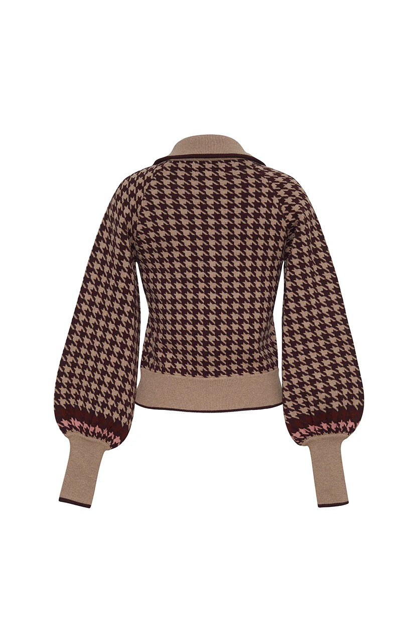Cara Cara - Lyss Jacket - Houndstooth Multi Taupe