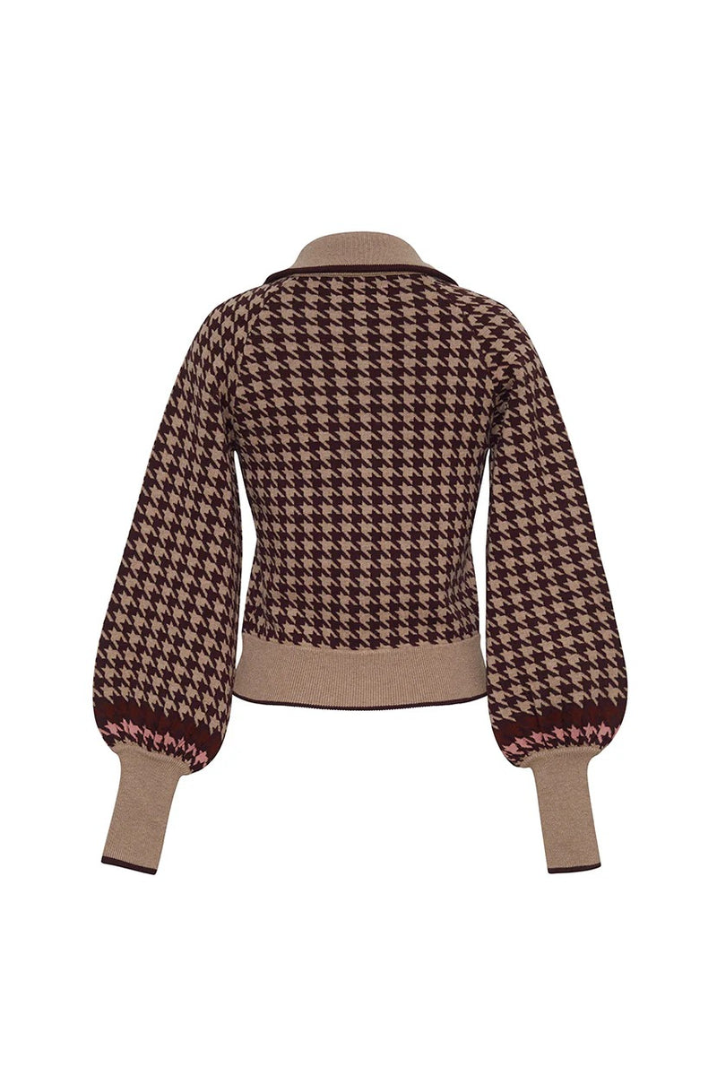 Cara Cara - Lyss Jacket - Houndstooth Multi Taupe