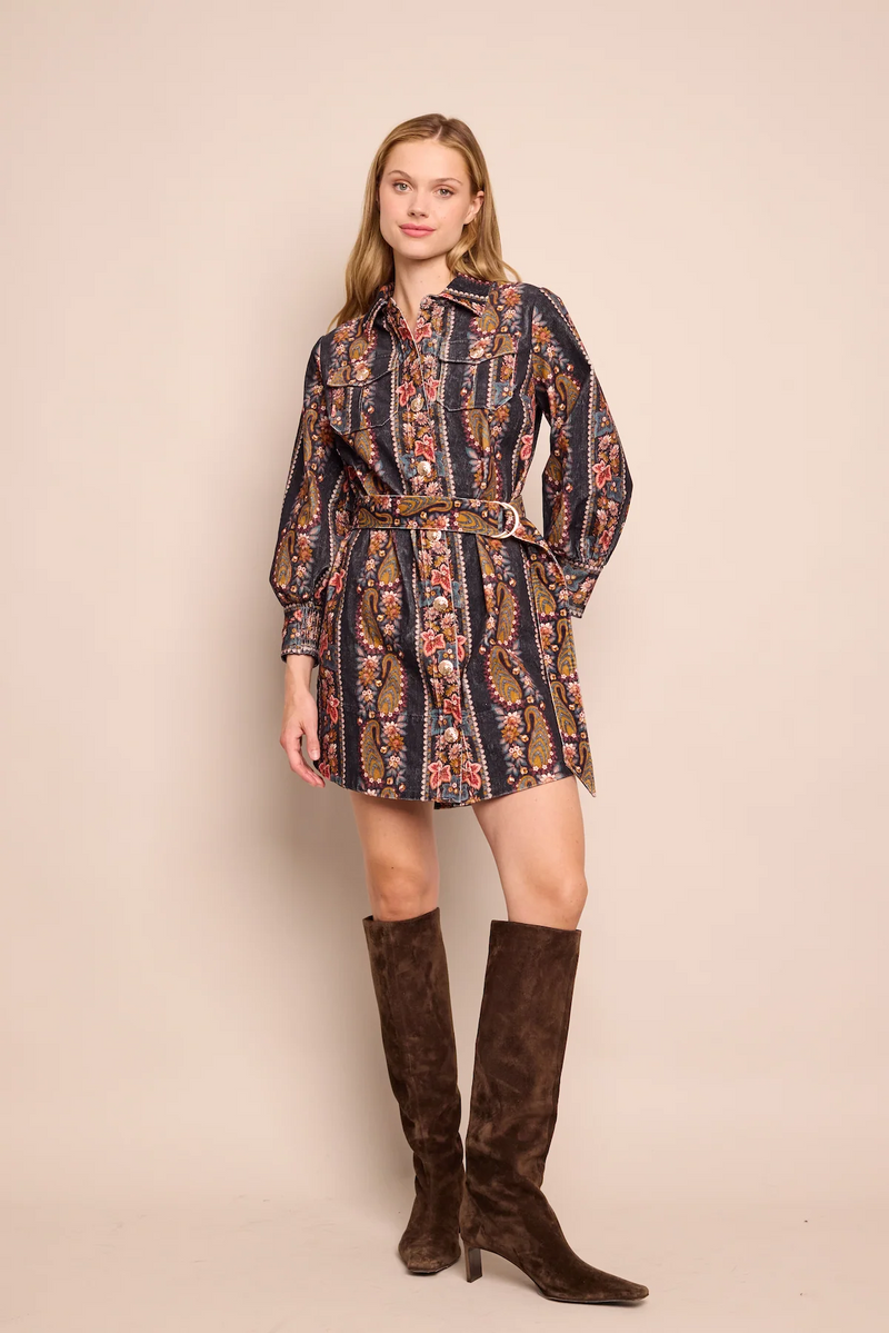 Cara Cara - Villena Dress - Paisley Trail Black