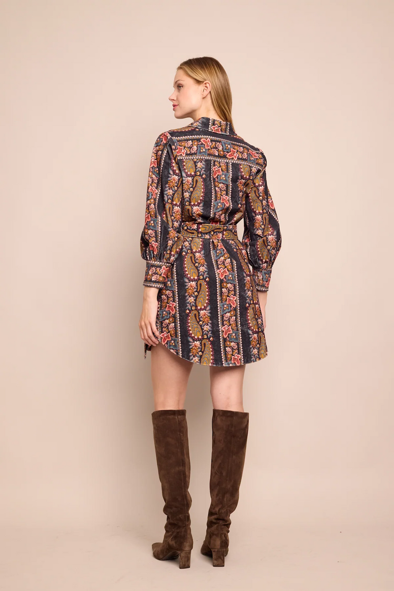 Cara Cara - Villena Dress - Paisley Trail Black