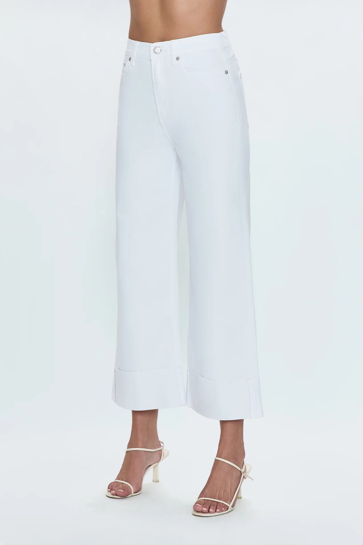Pistola - Lana Cuffed Crop High Rise Ultra Wide Leg - Vivid White