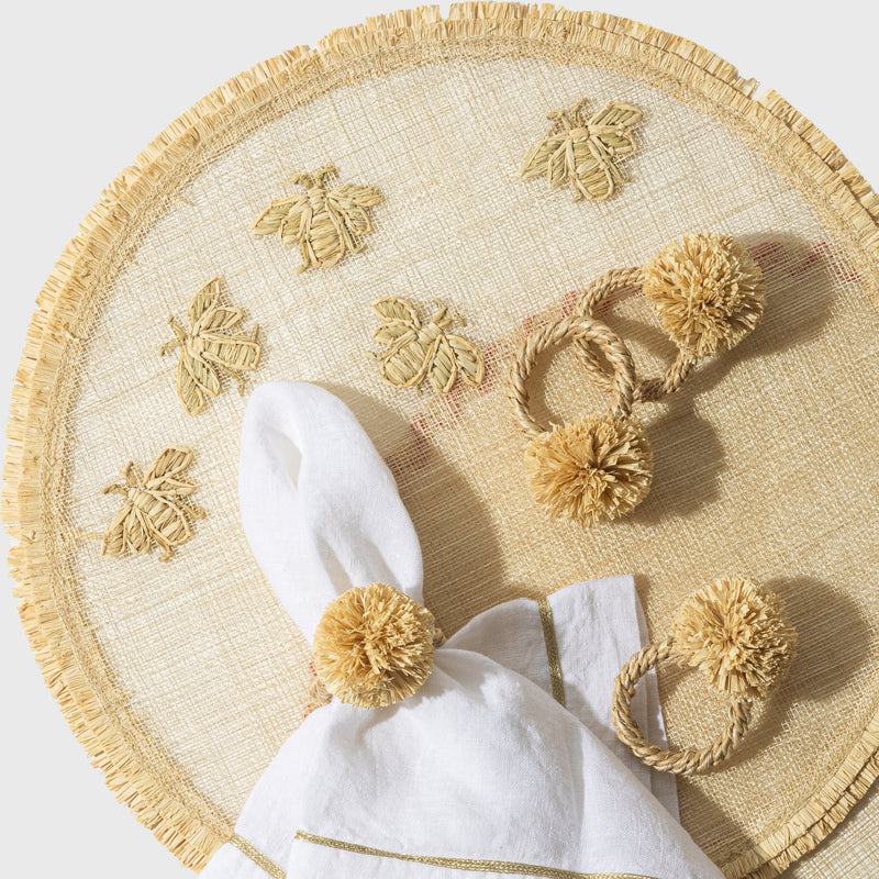 Straw bee placemat, set of four