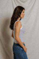 PerfectWhiteTee - Khara Tank - Ultraviolet/White Stripe