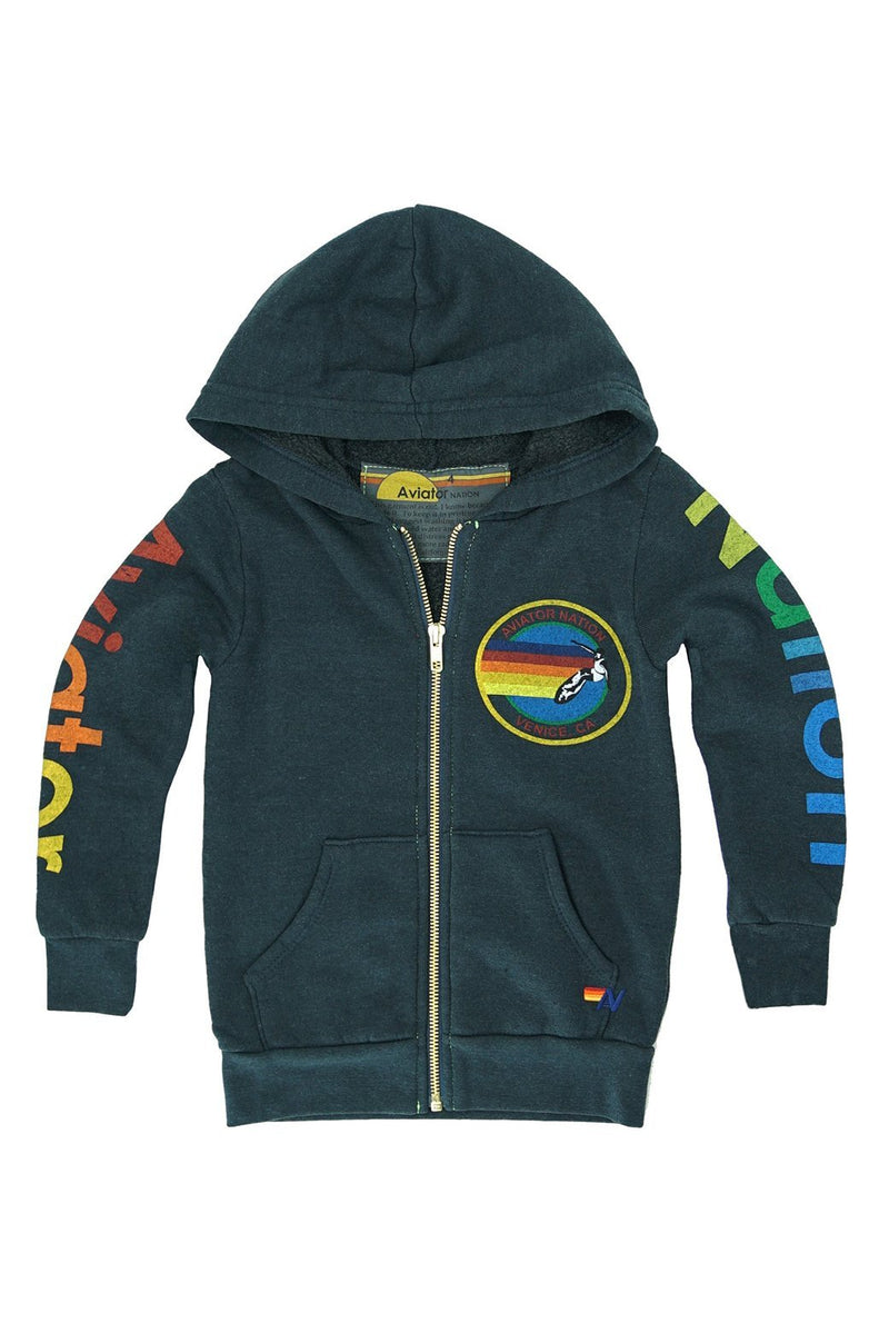Aviator Nation - Kid's Aviator Nation Zip Hoodie - Charcoal