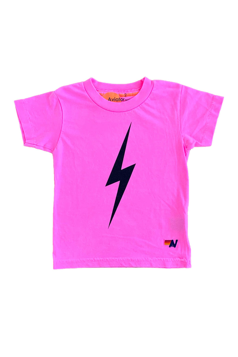 Aviator Nation - Kid's Bolt Tee - Neon Pink