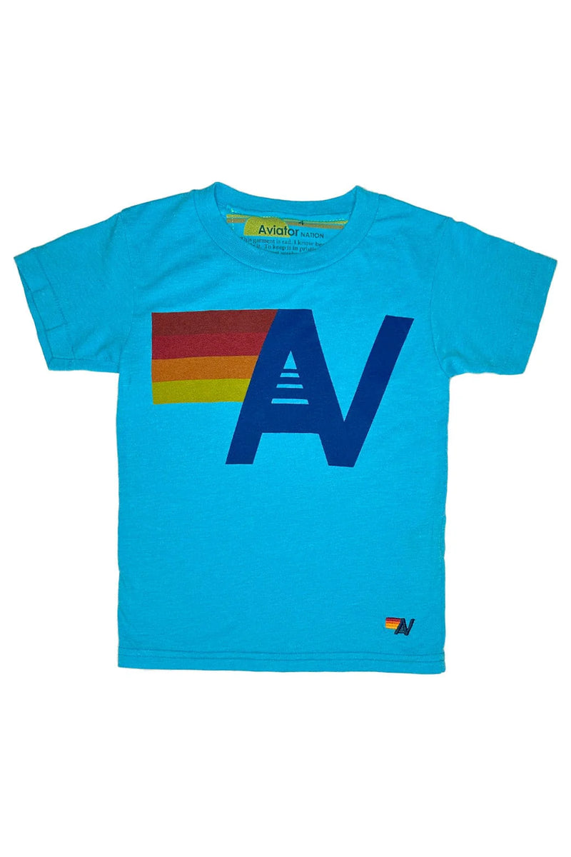 Aviator Nation - Kid's Logo Tee - Neon Blue