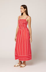 Cleobella - Lacey Ankle Dress - Poppy Red/ Ivory